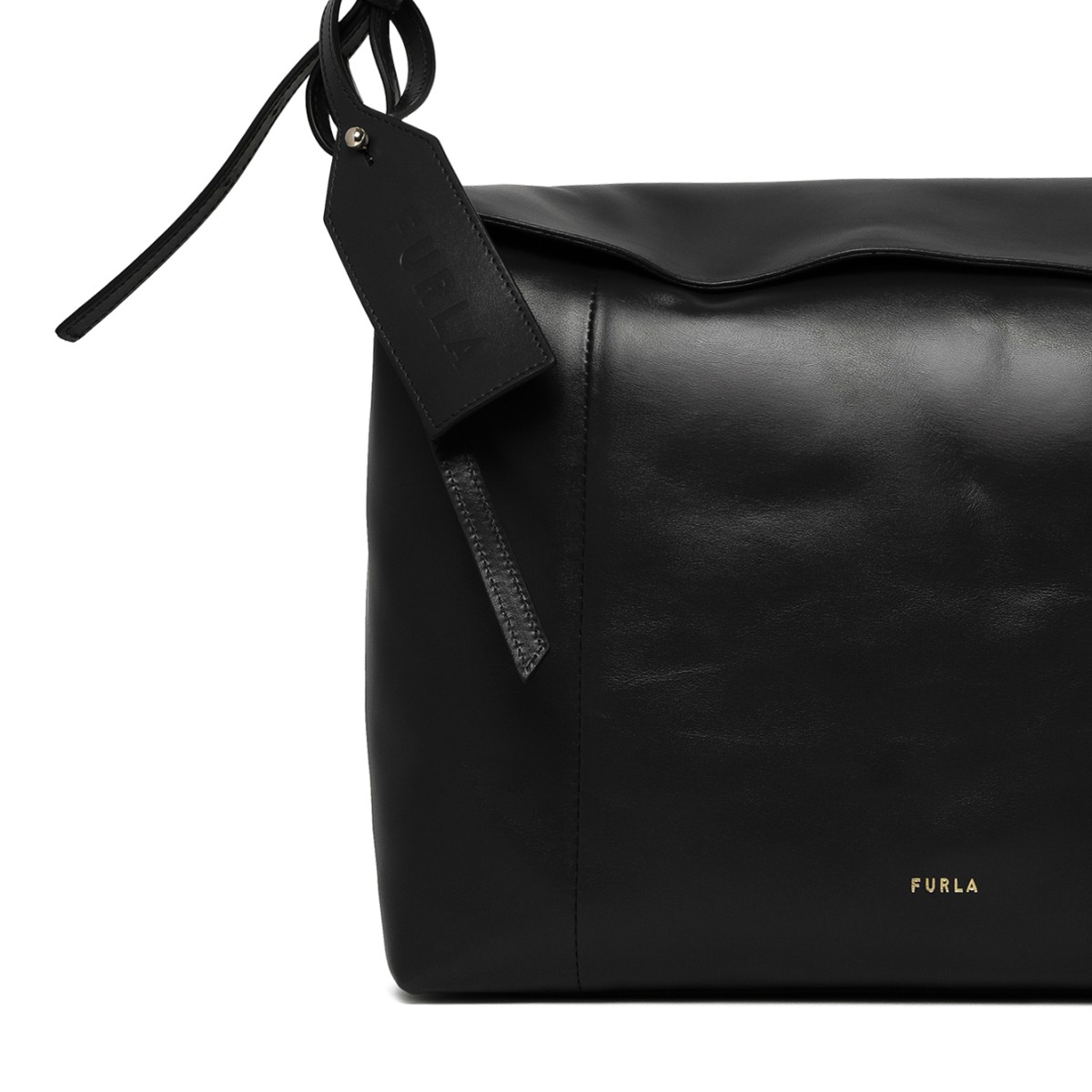 Furla Black Leather Shoulder Bag.
