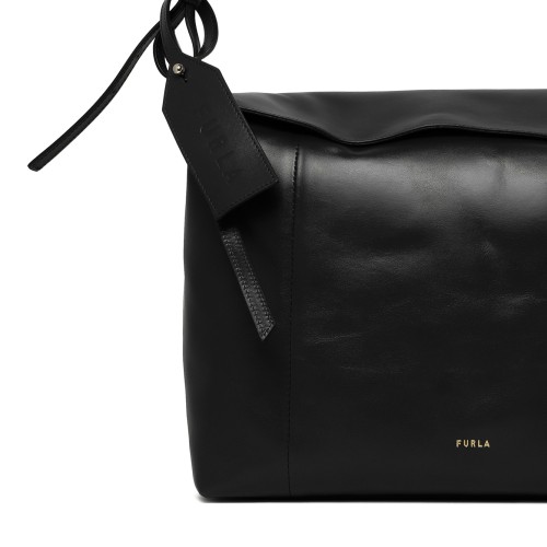 Furla Black Leather Shoulder Bag.