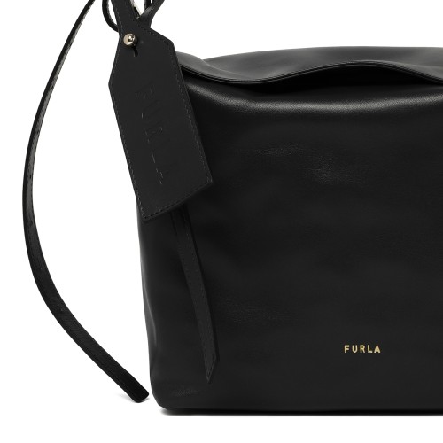 Furla Black Leather Shoulder Bag.