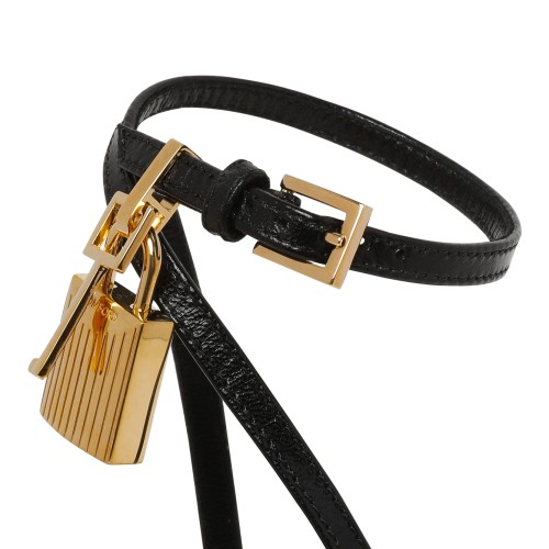 Tom Ford Black Leather Stiletto Sandals.