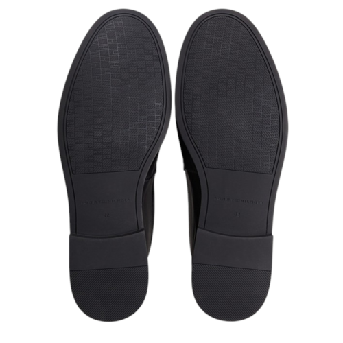 Tommy Hilfiger Black Leather Tassel Loafers. 2
