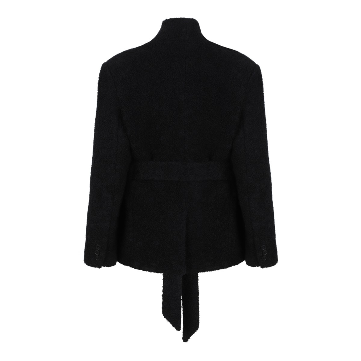 Isabel Marant Black Belted Textured Jacket. 