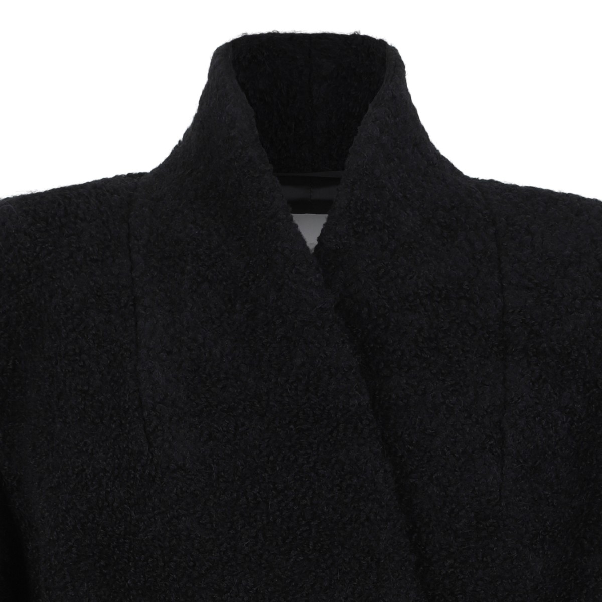 Isabel Marant Black Belted Textured Jacket. 