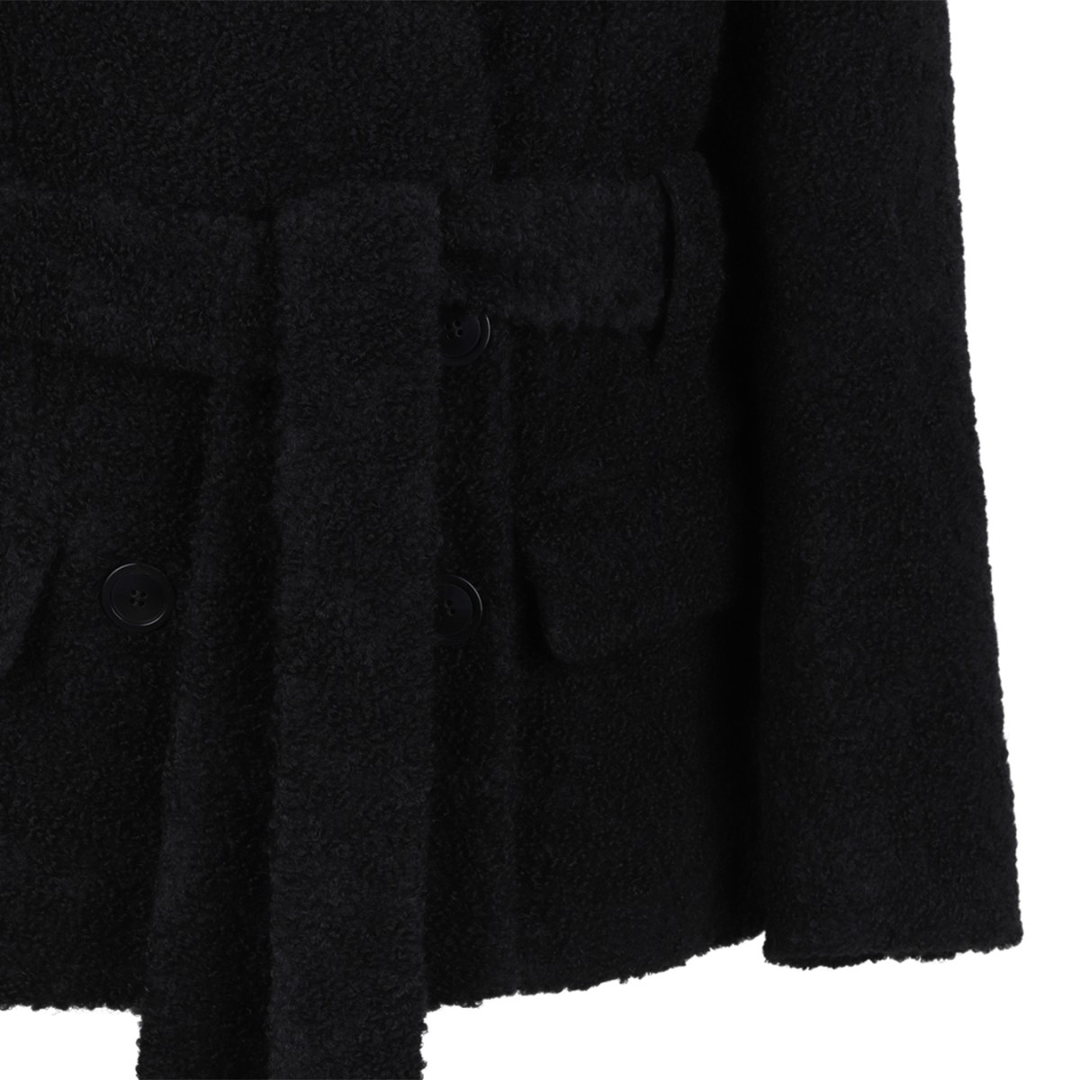 Isabel Marant Black Belted Textured Jacket. 