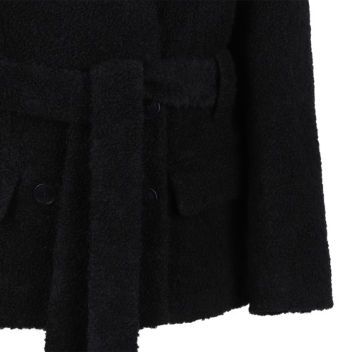 Isabel Marant Black Belted Textured Jacket. 