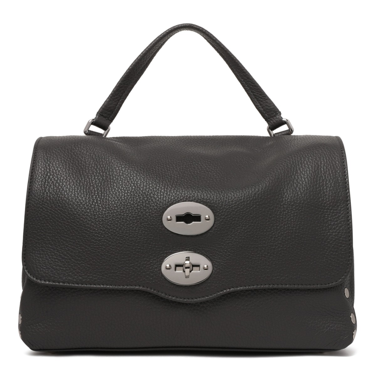 Zanellato Postina Black Leather Top Handle Bag.