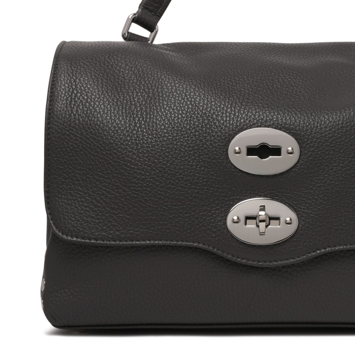 Zanellato Postina Black Leather Top Handle Bag.