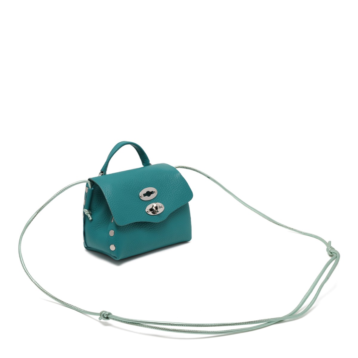 Zanellato Postina Turquoise Leather Top Handle Bag.