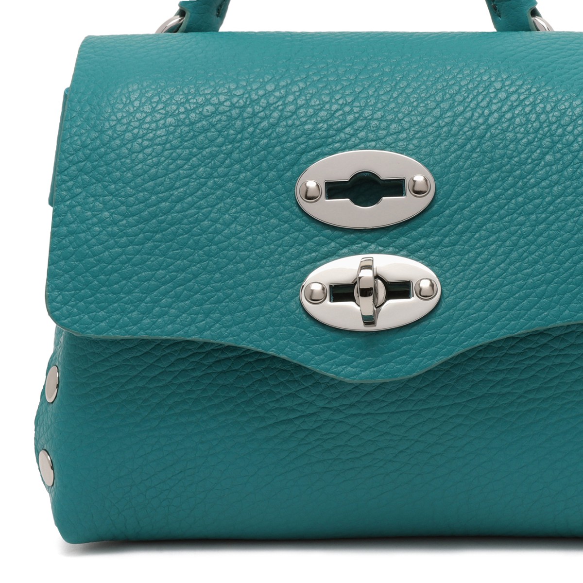Zanellato Postina Turquoise Leather Top Handle Bag.