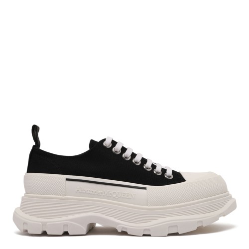 Alexander McQueen Black and White Tread Slick Shoes.