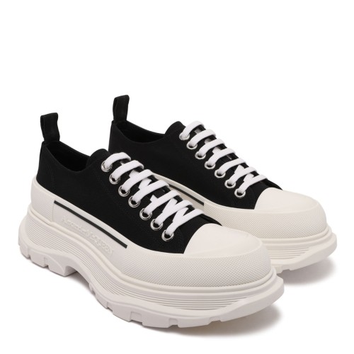 Alexander McQueen Black and White Tread Slick Shoes. 2