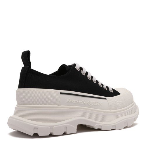 Alexander McQueen Black and White Tread Slick Shoes.