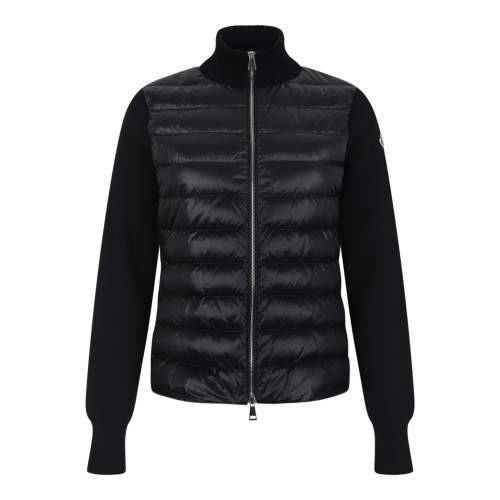 Moncler Black Padded Zip Cardigan.
