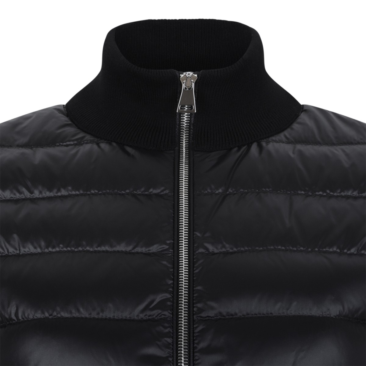 Moncler Black Padded Zip Cardigan.