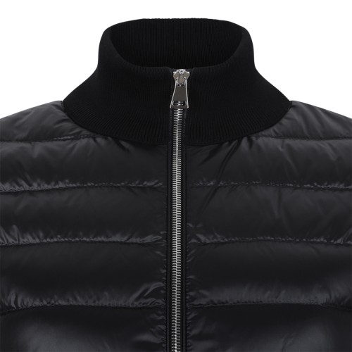 Moncler Black Padded Zip Cardigan.