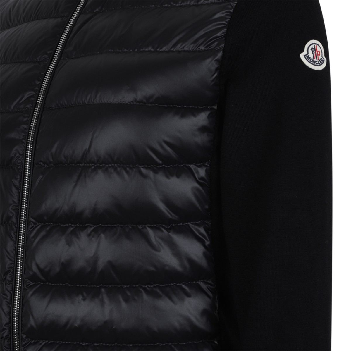 Moncler Black Padded Zip Cardigan.