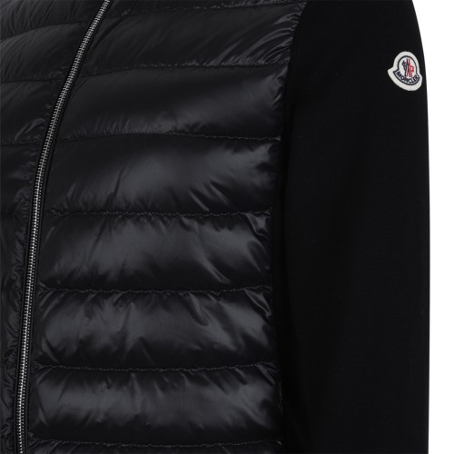 Moncler Black Padded Zip Cardigan.