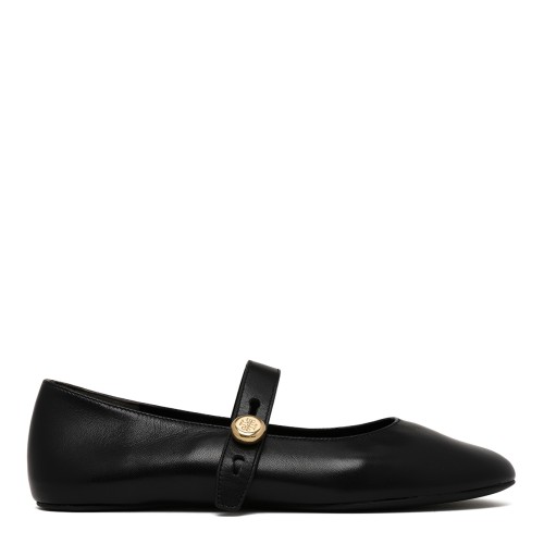 Tory Burch Black Leather Mary Jane Flats.