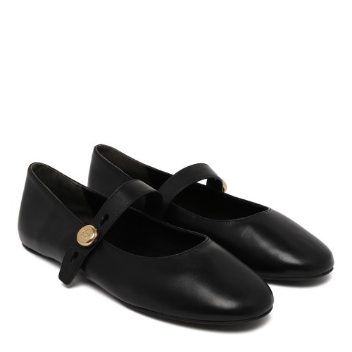 Tory Burch Black Leather Mary Jane Flats. 2