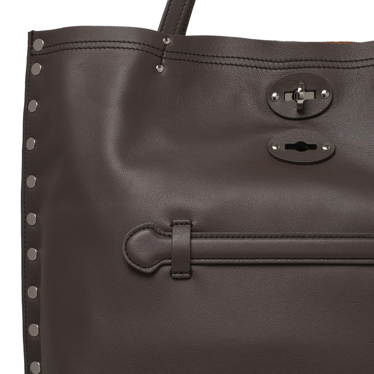 Zanellato Black Leather Tote Bag.