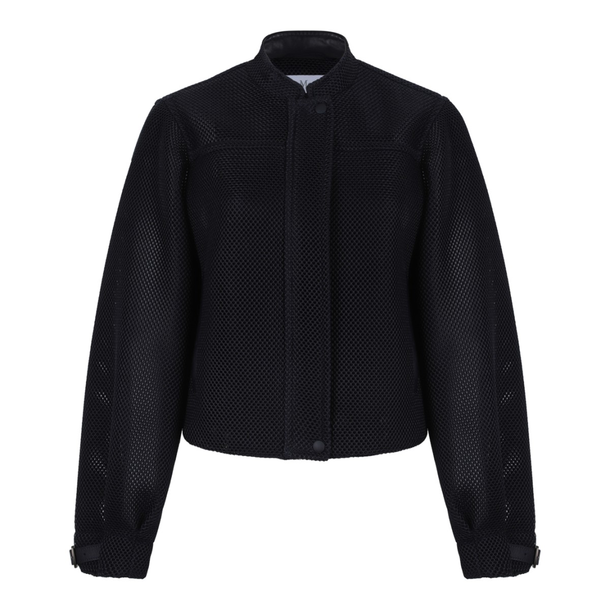 Max Mara Black Textured Bomber Jacket.