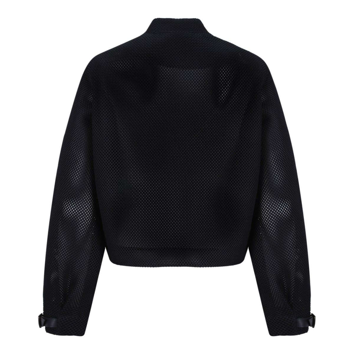 Max Mara Black Textured Bomber Jacket.