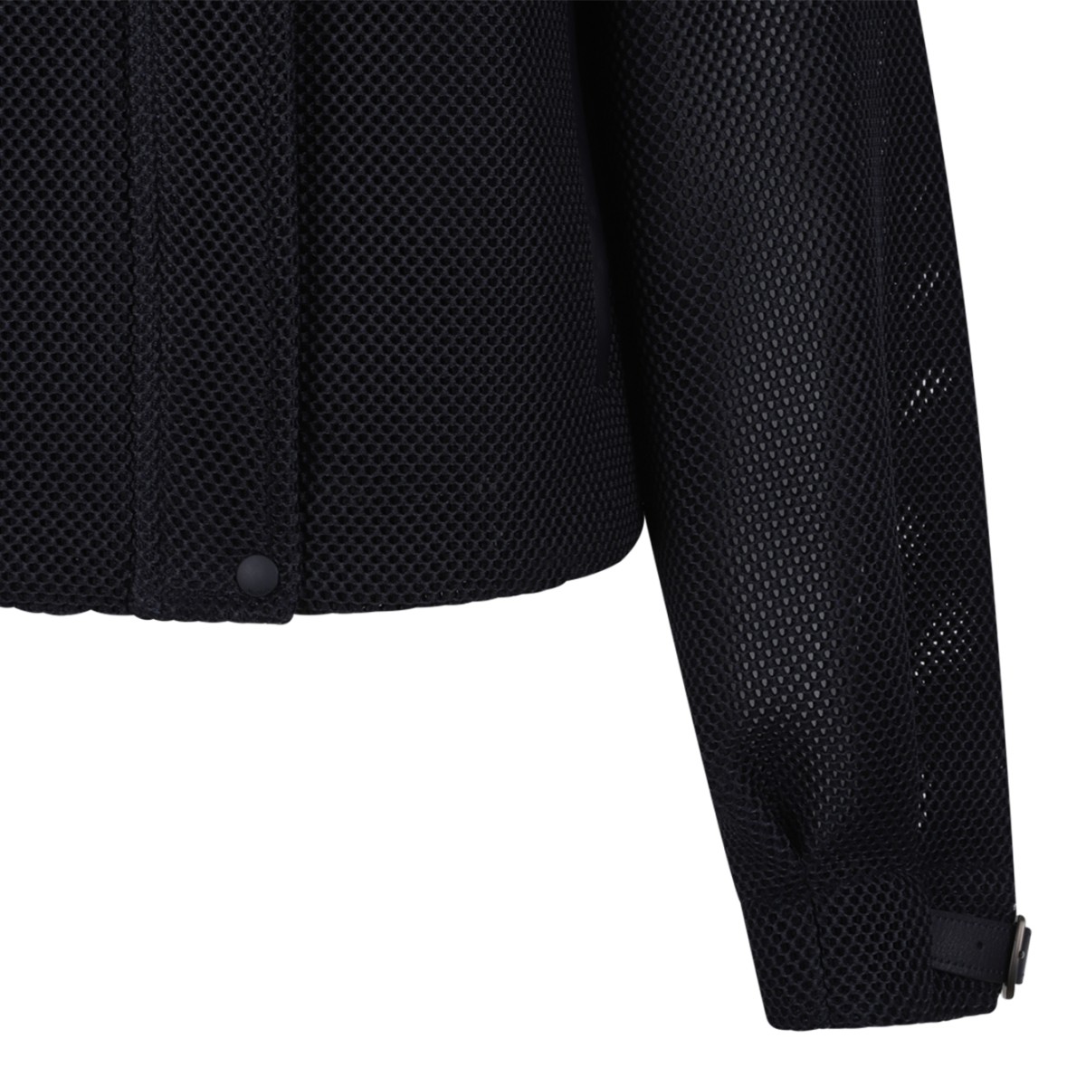 Max Mara Black Textured Bomber Jacket.