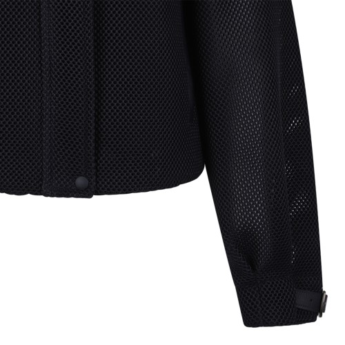 Max Mara Black Textured Bomber Jacket.