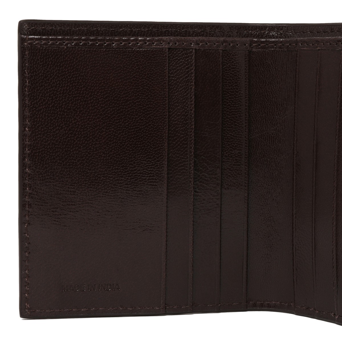 Prada Dark Brown Woven Leather Card Holder.