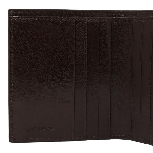 Prada Dark Brown Woven Leather Card Holder.