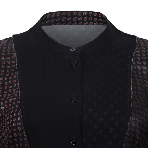 Maison Margiela Black Polka Dot Belted Shirt Dress.