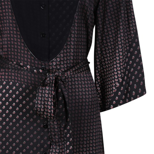 Maison Margiela Black Polka Dot Belted Shirt Dress.