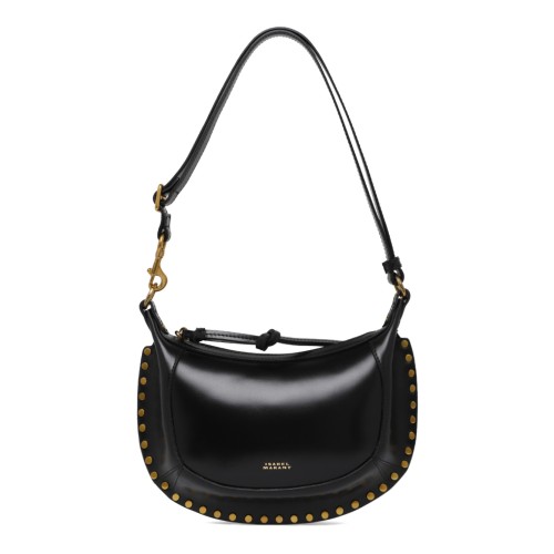 Isabel Marant Black Leather Studded Shoulder Bag.