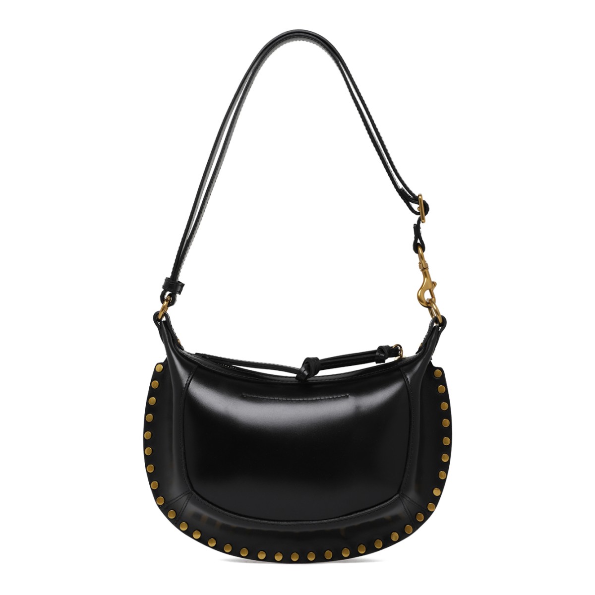 Isabel Marant Black Leather Studded Shoulder Bag.