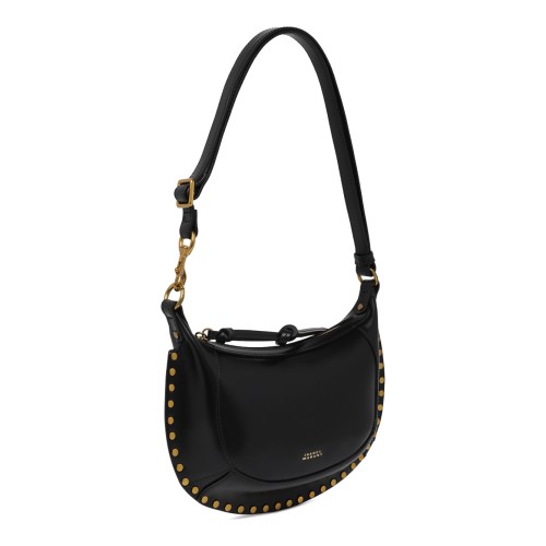 Isabel Marant Black Leather Studded Shoulder Bag.