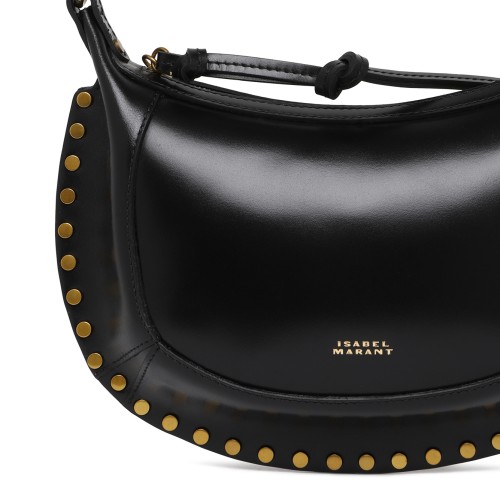 Isabel Marant Black Leather Studded Shoulder Bag.
