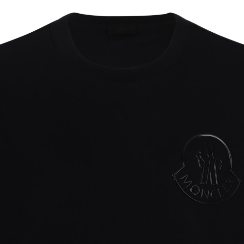 Moncler Black Logo Cotton T-Shirt.