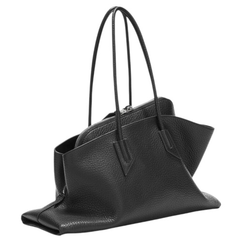 The Attico Black Leather Tote Bag.