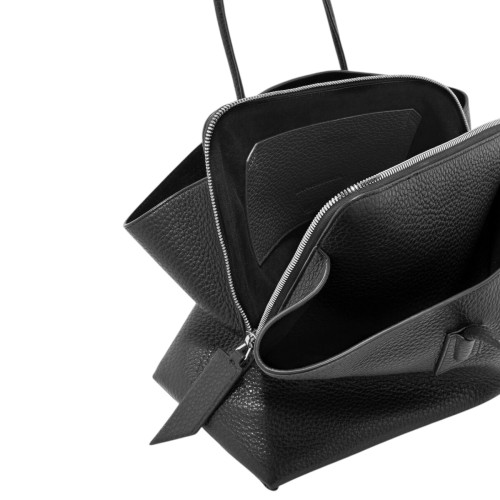 The Attico Black Leather Tote Bag.