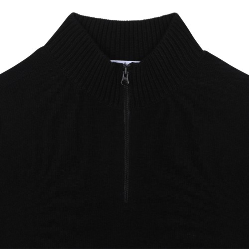 Stone Island Black Half-Zip Wool Sweater.  