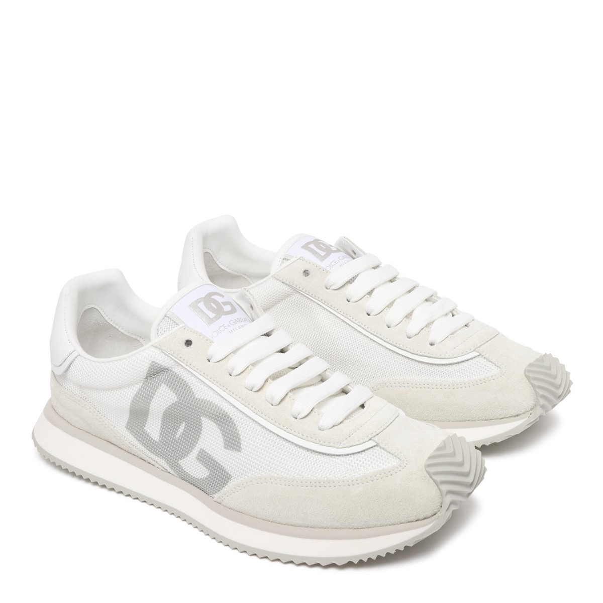 Dolce&Gabbana White DG Logo Leather Sneakers.