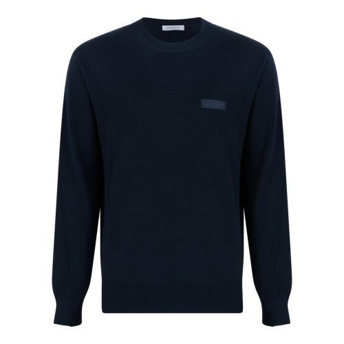 Givenchy Navy Wool Crewneck Sweater.