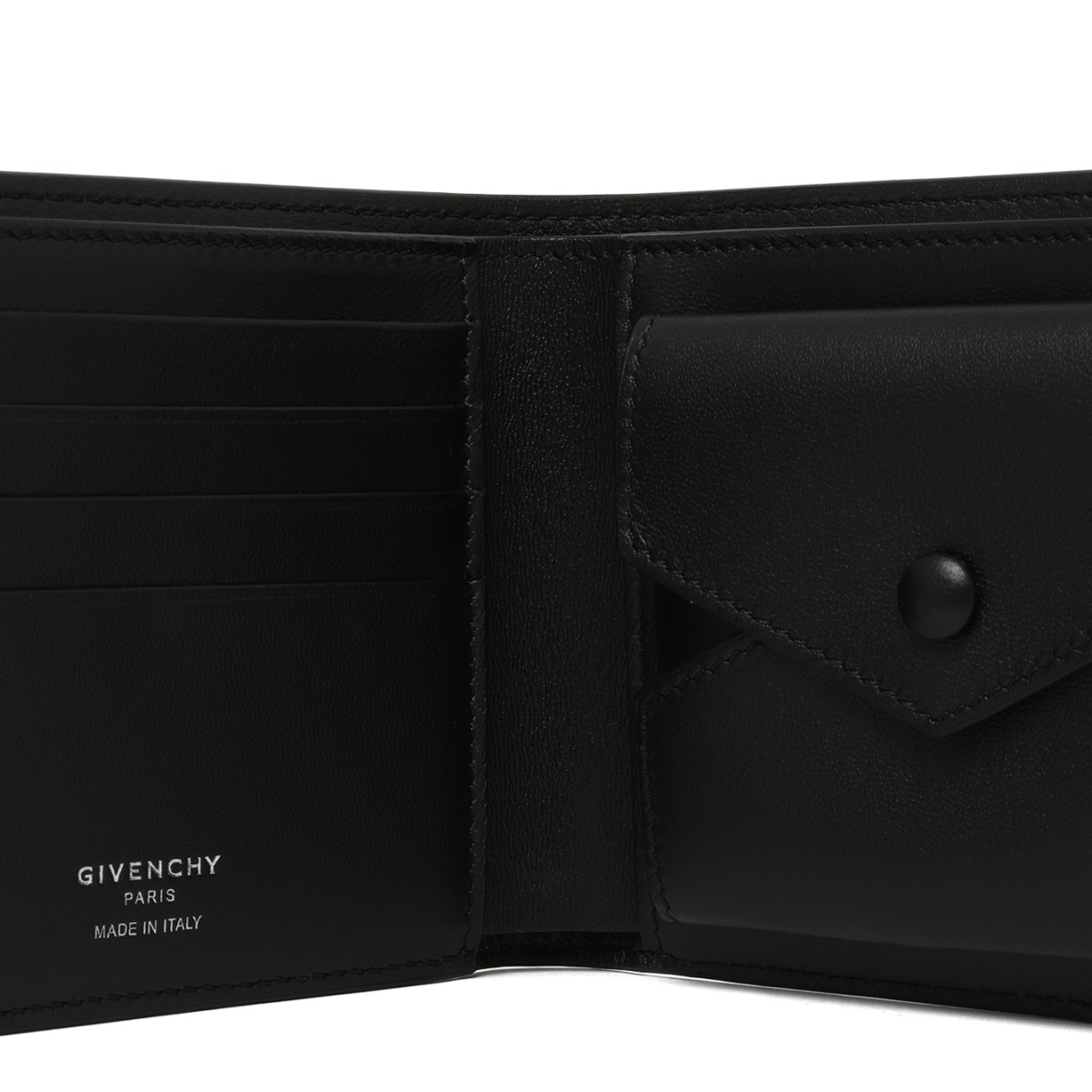 Givenchy Black Grained Leather Bifold Wallet.