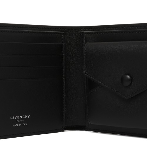 Givenchy Black Grained Leather Bifold Wallet.