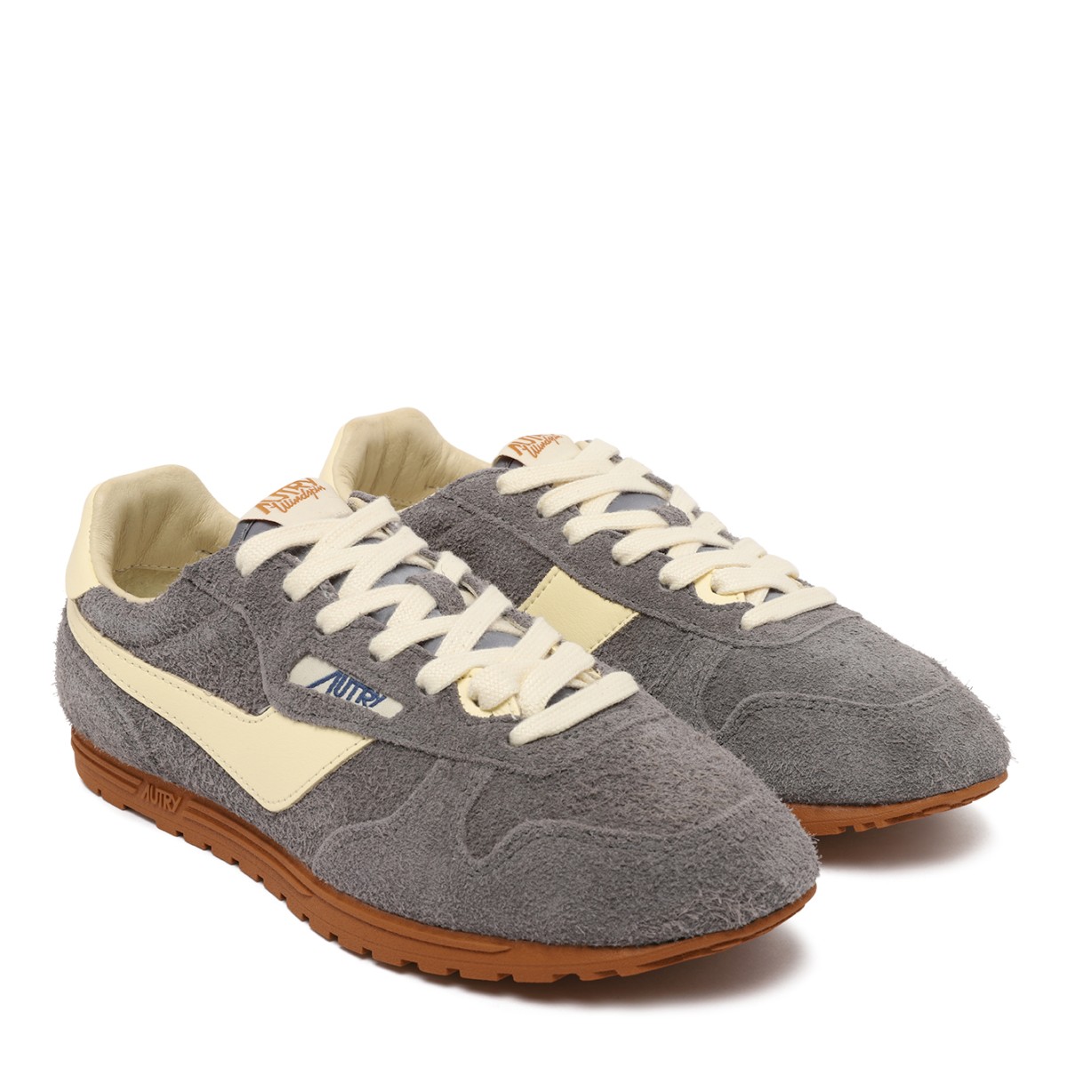 Autry Grey Suede Low-Top Sneakers.