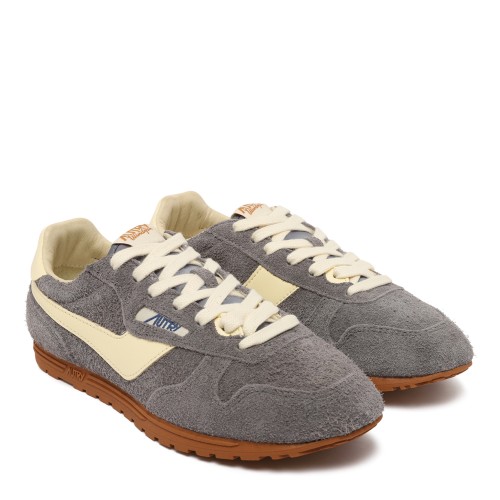 Autry Grey Suede Low-Top Sneakers.