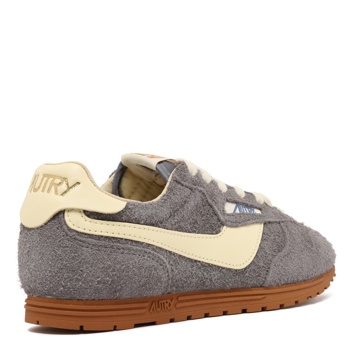 Autry Grey Suede Low-Top Sneakers.