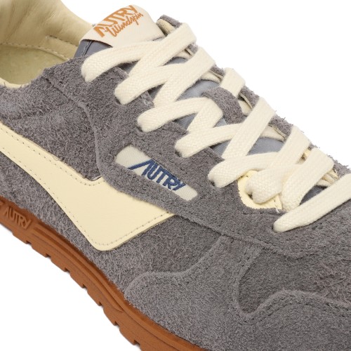 Autry Grey Suede Low-Top Sneakers.