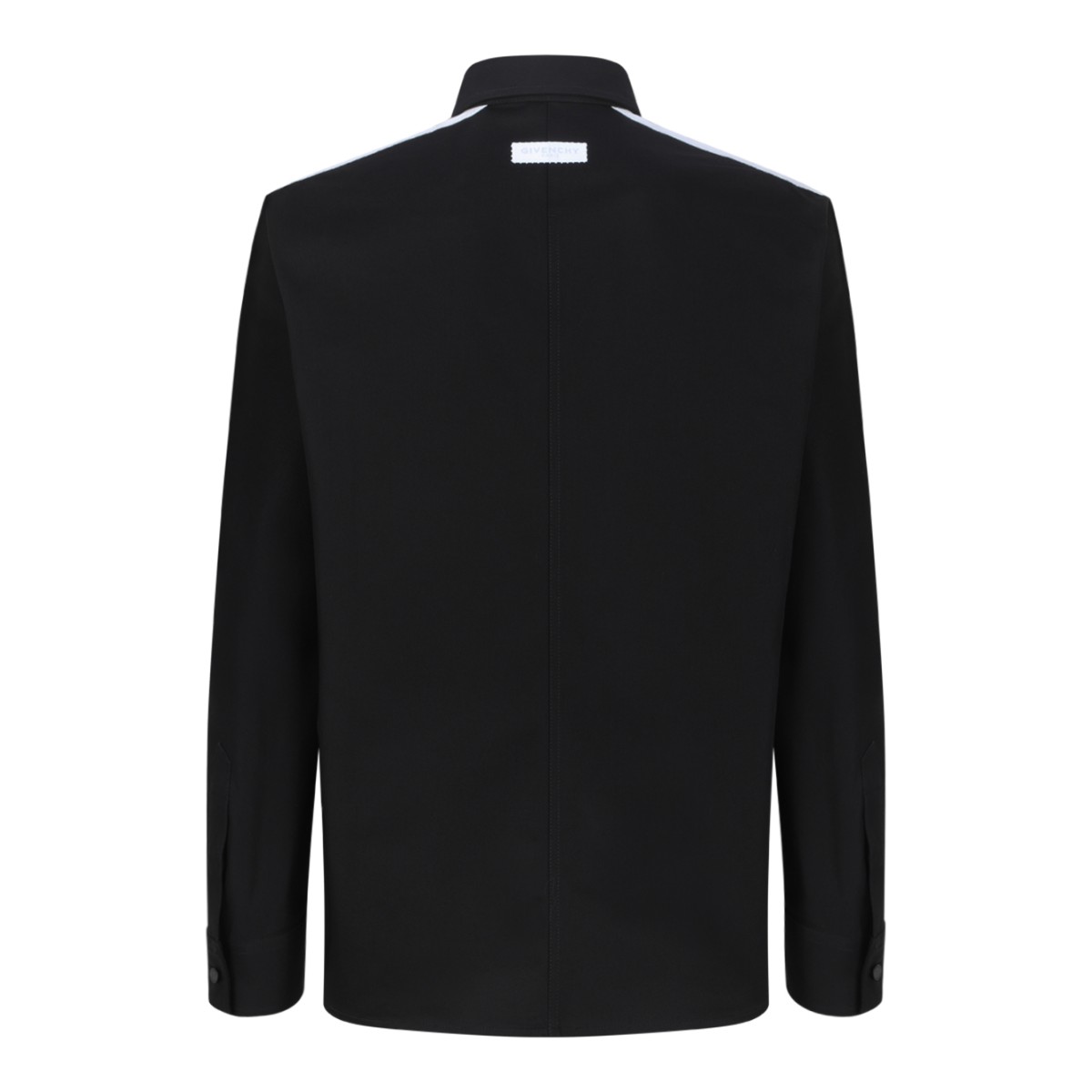Givenchy Black Cotton Overshirt with Contrast Side Panels.