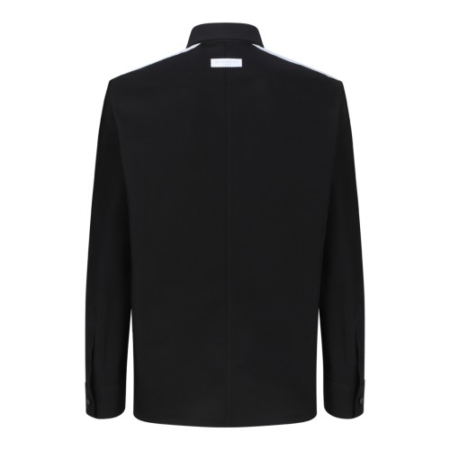 Givenchy Black Cotton Overshirt with Contrast Side Panels.